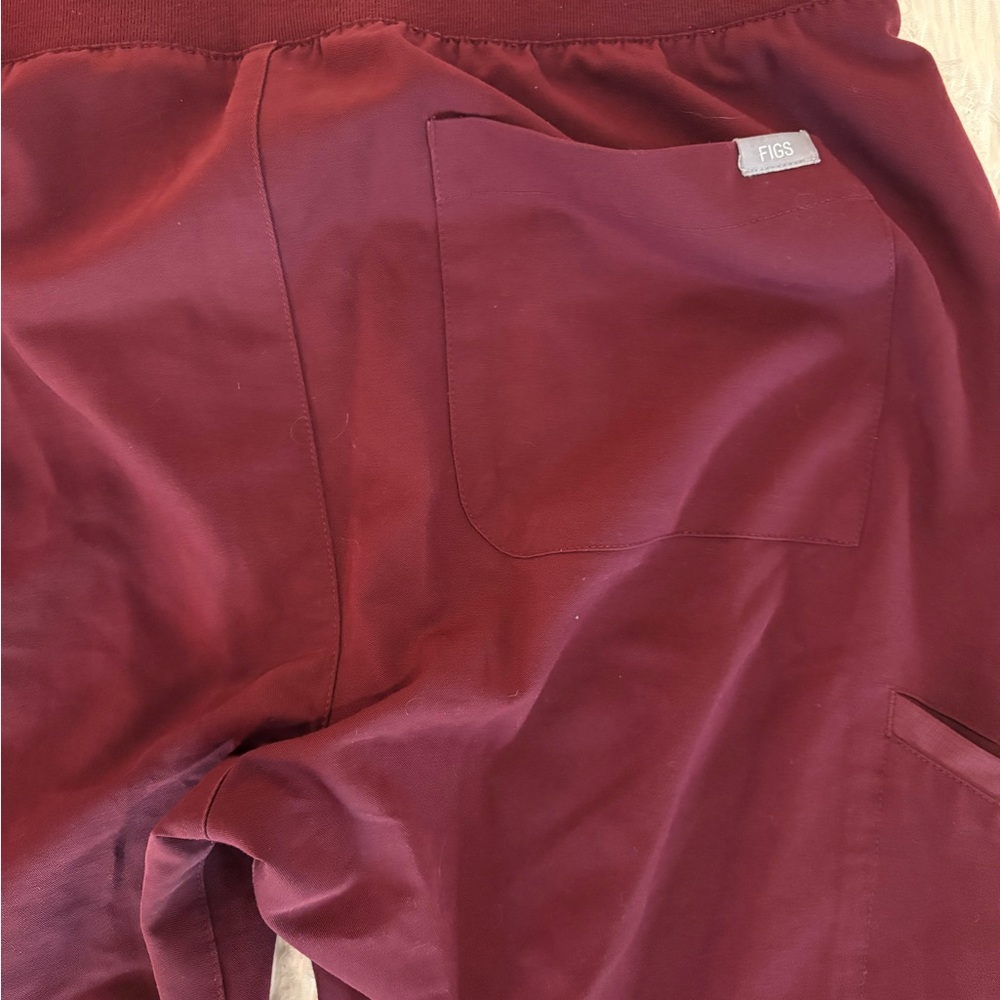 Figs Burgundy Scrub Pants - Picture 4 of 7